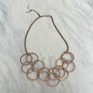 Gold Statement Necklace with intertwined rings
